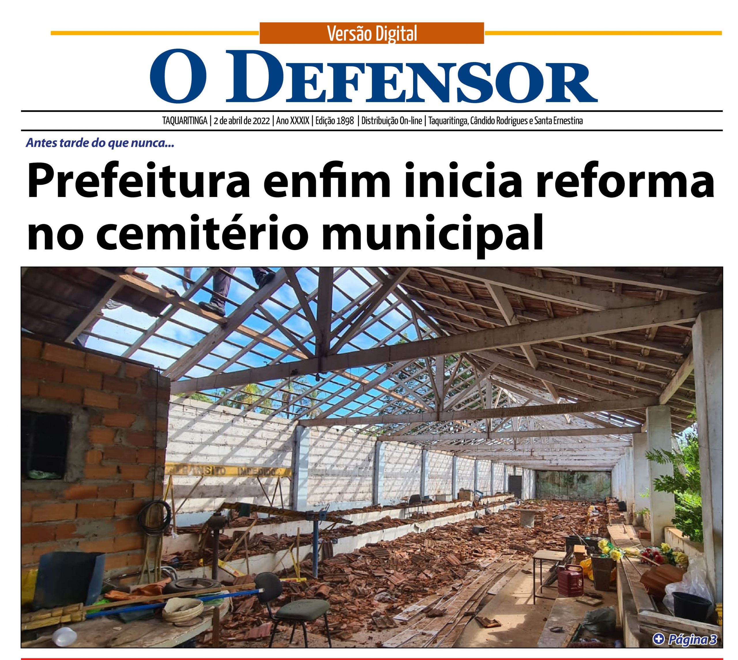 Jornal O Defensor - 2-04-2022 - Sábado - Capa