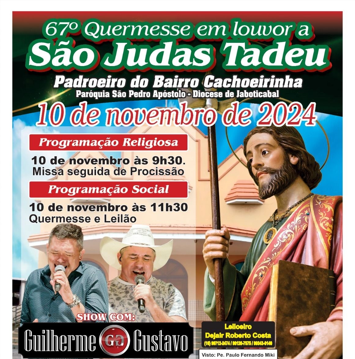 Em Taquaritinga: 67ª Quermesse em Louvor a São Judas Tadeu celebra fé e tradição