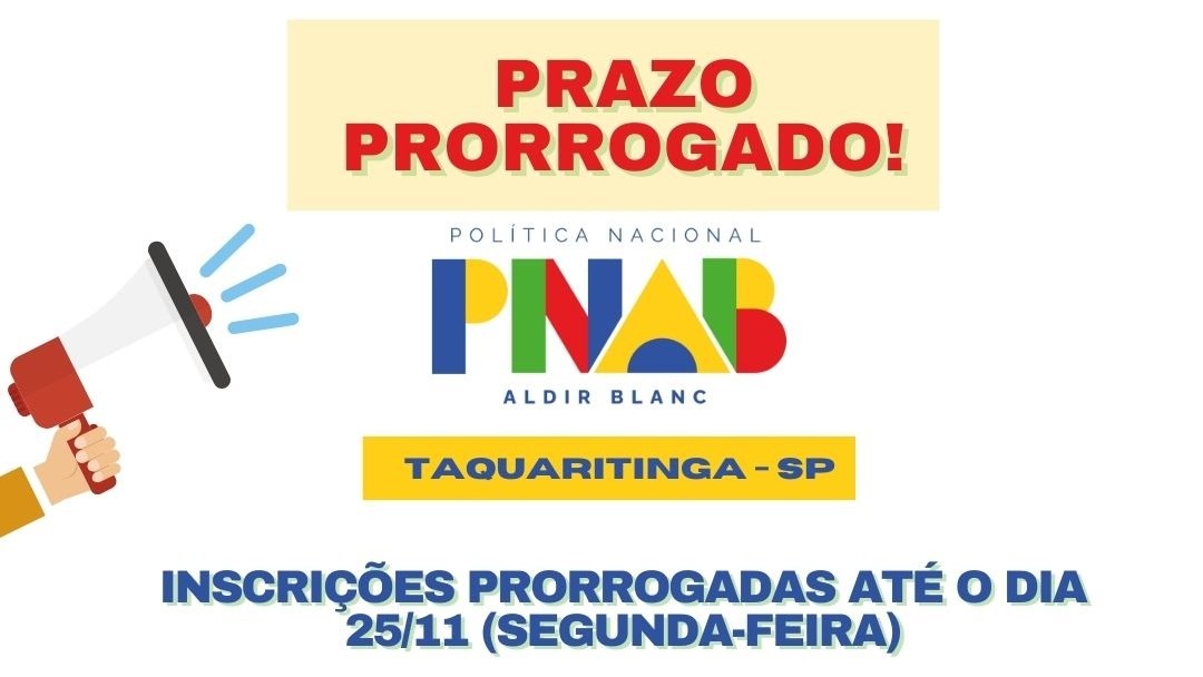 Cultura: Prazo de inscrição nos editais Aldir Blanc de Taquaritinga é prorrogado