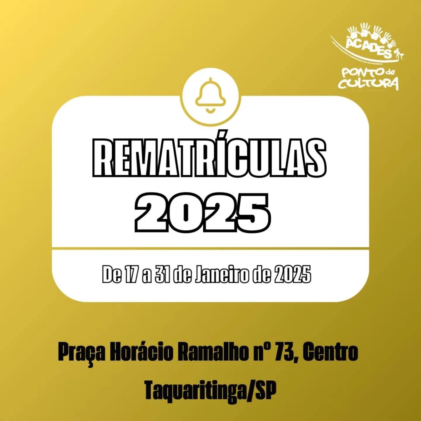 Ponto de Cultura: Acades inicia período de rematrículas para 2025 em Taquaritinga