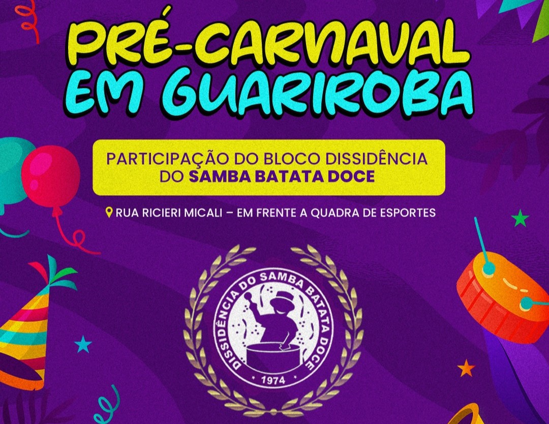 Folia de Momo: Guariroba se prepara para o Pré-Carnaval com Bloco Dissidência do Samba Batata Doce