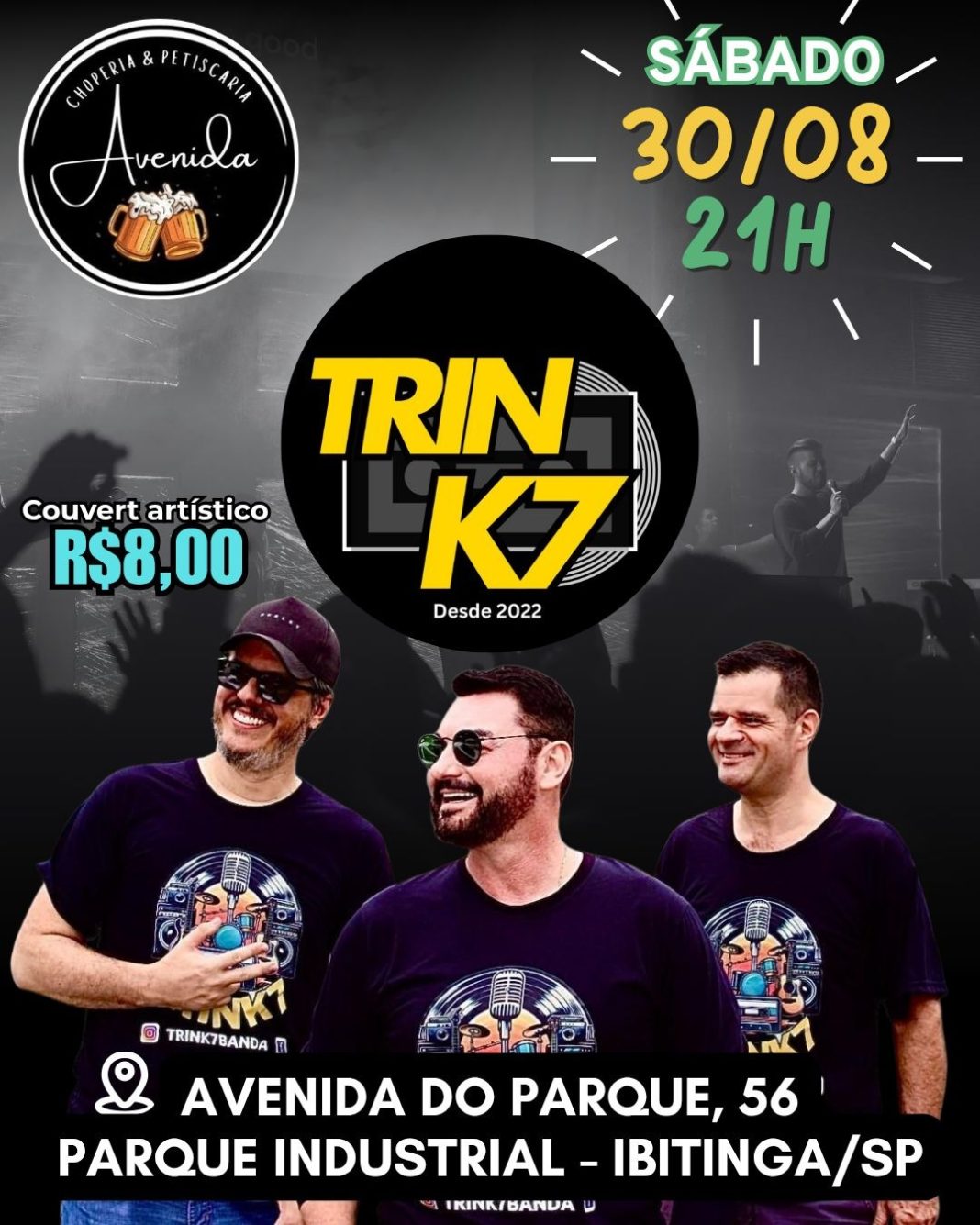 Rock in Roll: Banda TrinK7 se apresenta neste sábado em Ibitinga