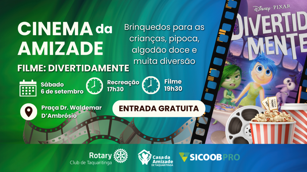 Cultura: Cinema da Amizade promove noite de diversão gratuita para famílias em Taquaritinga