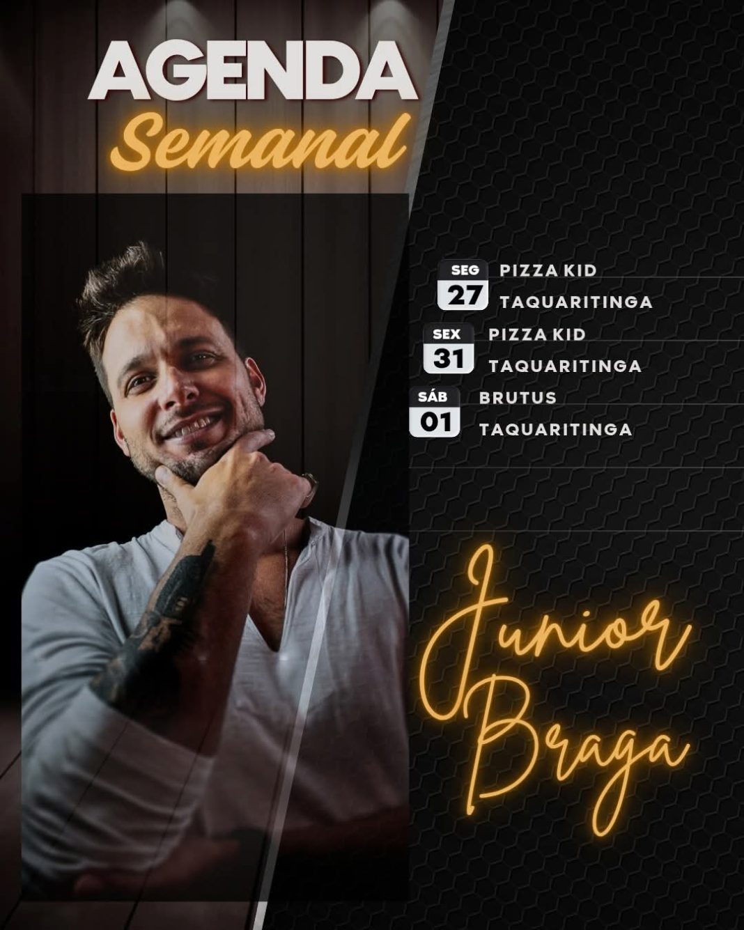 Música de qualidade: Junior Braga agita Taquaritinga com apresentações em sequência nesta semana