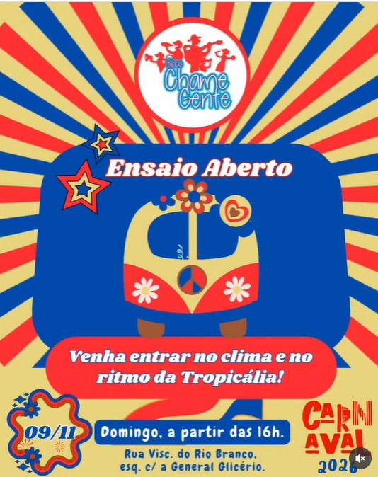 Ziriguidum: Bloco Chame Gente convida foliões para o lançamento oficial do tema 2026