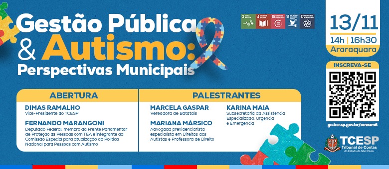 Em Araraquara: TCESP promove encontro sobre gestão pública e políticas municipais voltadas ao autismo
