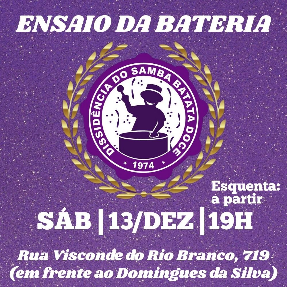Branco e Roxo: Ensaio da Dissidência do Samba Batata Doce movimenta a esquina mais tradicional do Carnaval