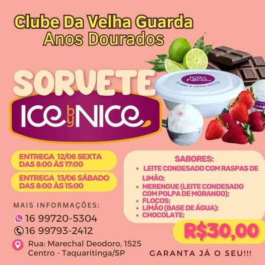 Anos Dourados: Campanha de sorvetes mobiliza comunidade para melhorias no Clube da Velha Guarda de Taquaritinga