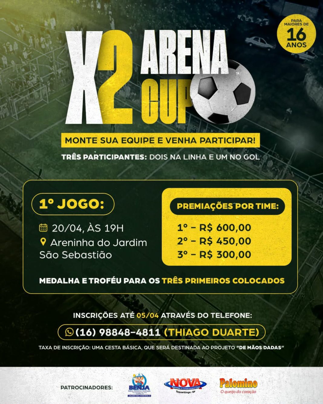 Integração comunitária: Campeonato X2 movimenta esporte e solidariedade na Areninha do Jardim São Sebastião