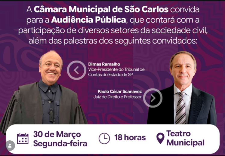 Feminicídio e violência doméstica: Dimas Ramalho participa de audiência pública na Câmara de São Carlos