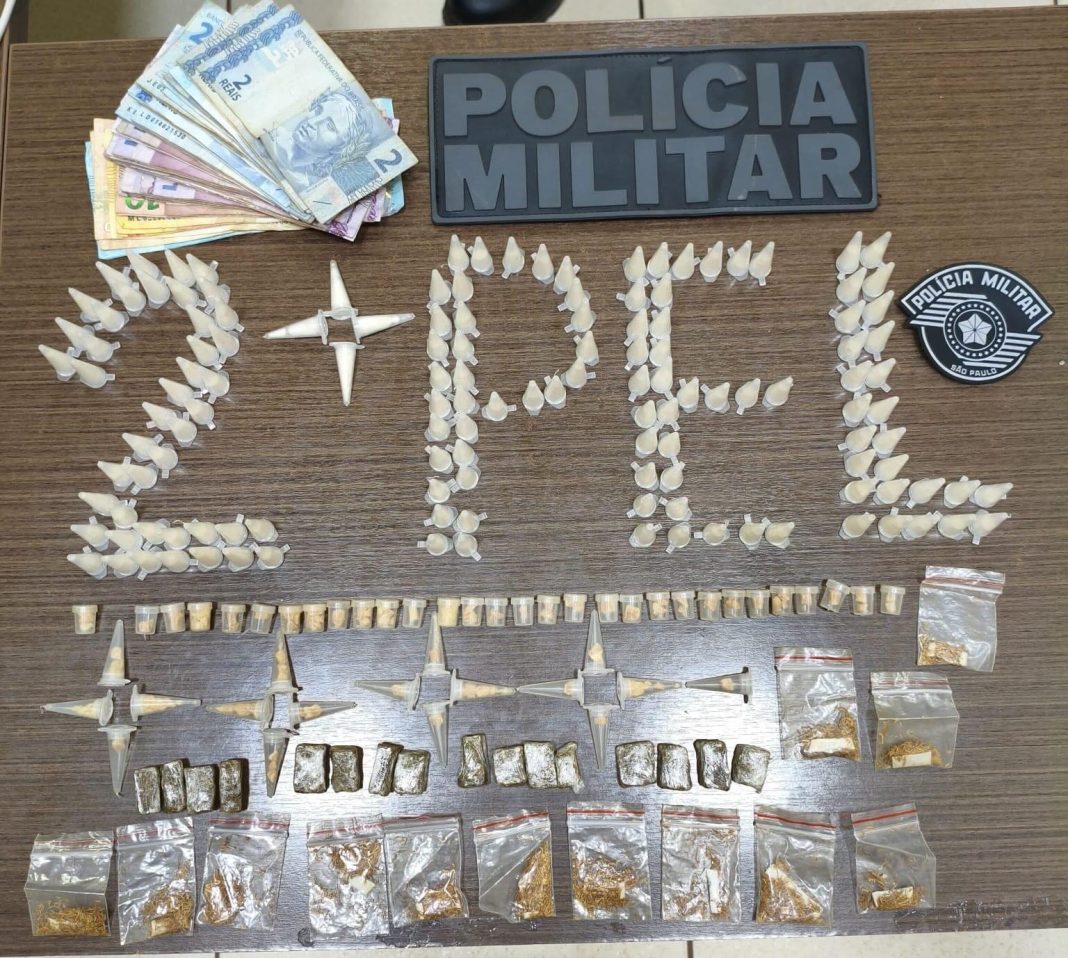 Em Guariba: Homem é preso por tráfico de drogas após tentativa de fuga durante ação da Polícia Militar