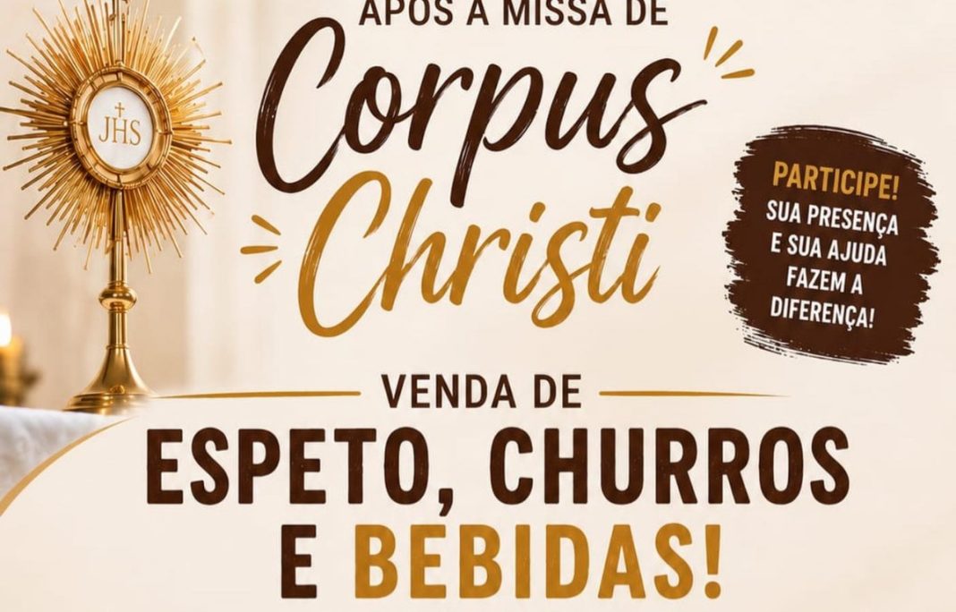Em Taquaritinga: Corpus Christi terá ação beneficente com venda de alimentos para apoiar retiro de jovens