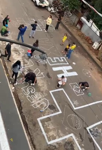 Em Taquaritinga: Igreja Árvore da Vida promove integração comunitária com transmissão de jogo do Brasil e pintura temática