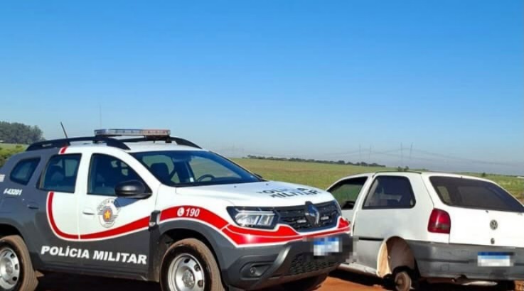 Na região: Polícia Militar localiza veículo furtado e depredado em área rural de Guariba
