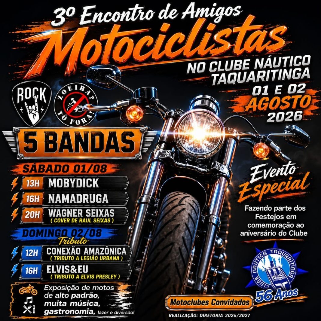 No Clube Náutico: 3º Encontro de Amigos Motociclistas promete reunir apaixonados por duas rodas