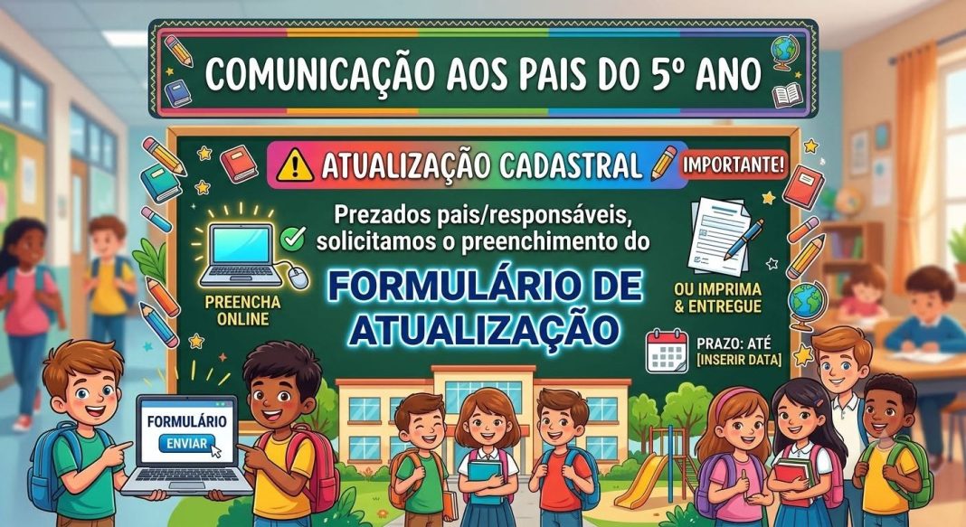 Atividades escolares: EMEB ‘Célia Regina Dib Renzo’ orienta pais de alunos do 5º ano a atualizarem cadastro para continuidade dos registros escolares