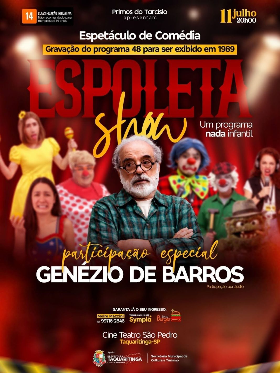 Entretenimento: Espoleta Show terá participação especial de Genézio de Barros em Taquaritinga