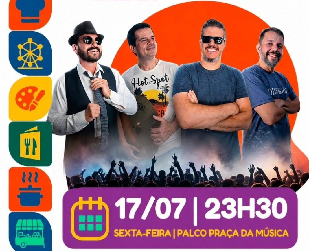 Boa música: TrinK7 leva clássicos do pop e do rock à 42ª Festa do Quitute em Jaboticabal
