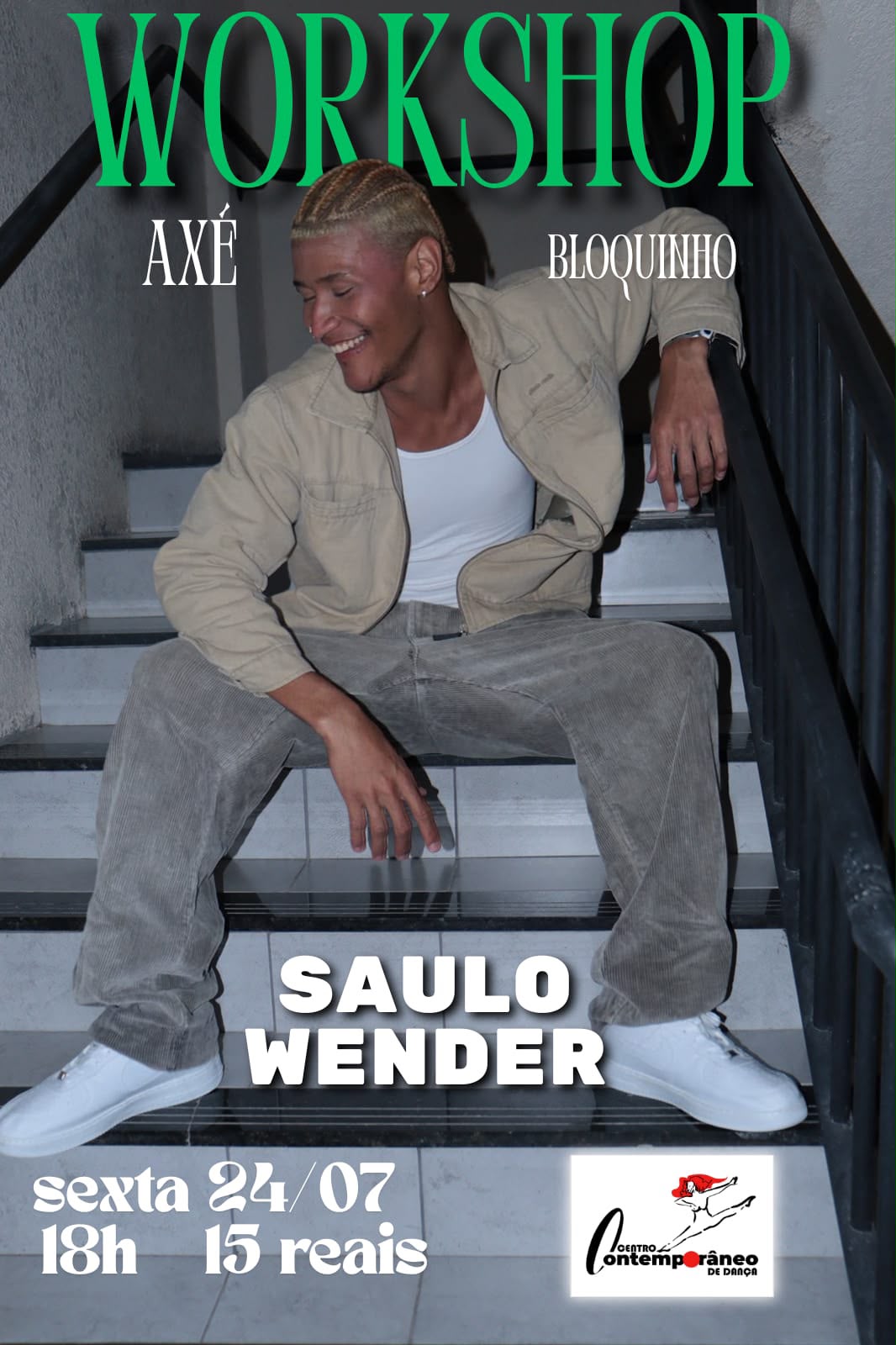 Cena cultural: Centro Contemporâneo de Dança promove workshop de Axé e Bloquinho com Saulo Wender em Taquaritinga