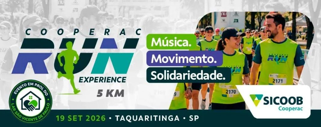 Agito e movimento: Cooperac Run Experience 2026 terá corrida solidária e programação especial em Taquaritinga