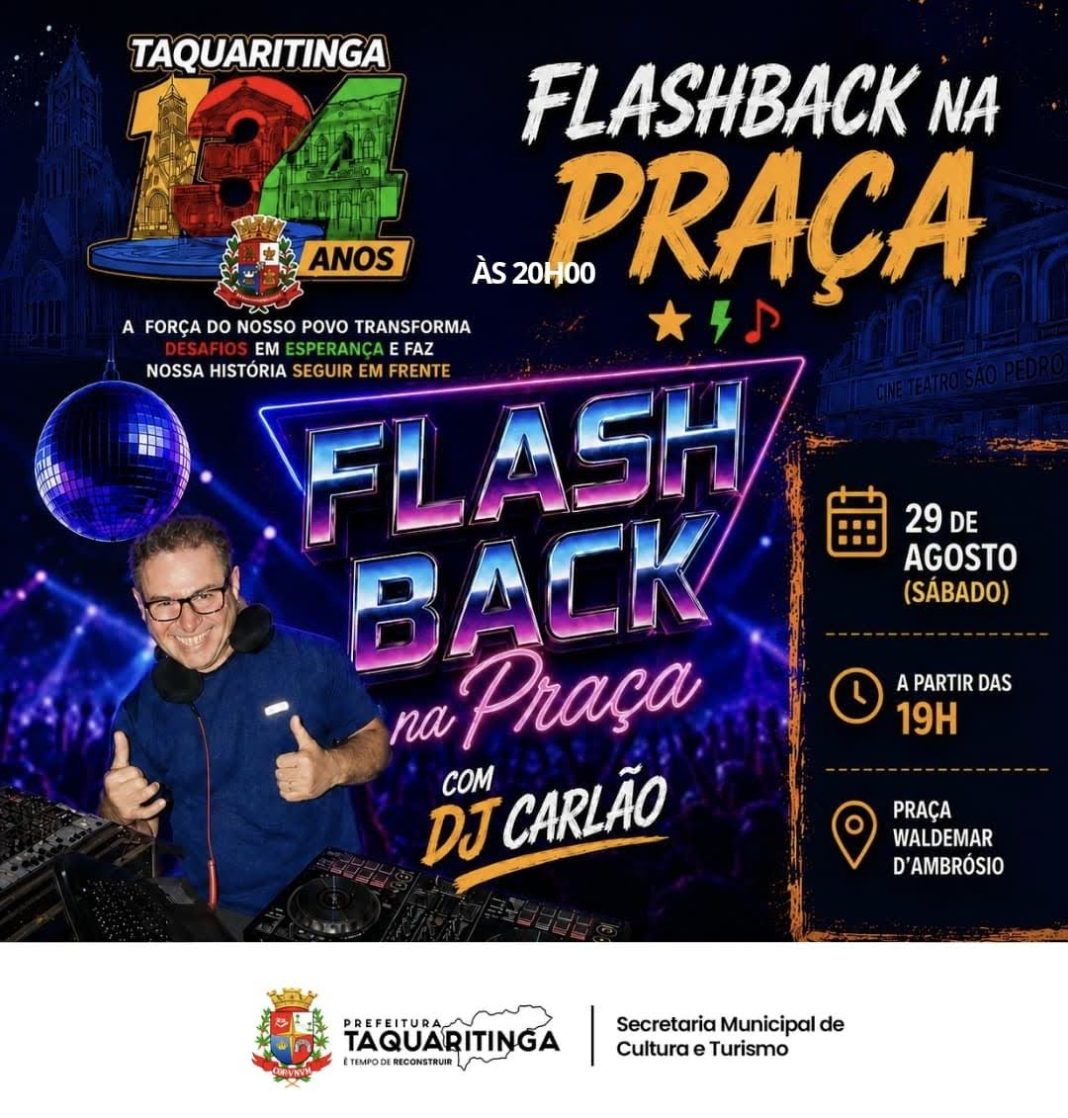 Agito: Flashback na Praça integra programação dos 134 anos de Taquaritinga