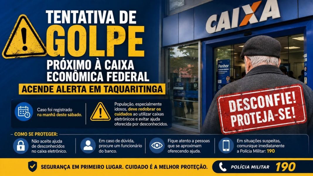 Em Taquaritinga: Tentativa de golpe próximo à Caixa Econômica Federal acende alerta
