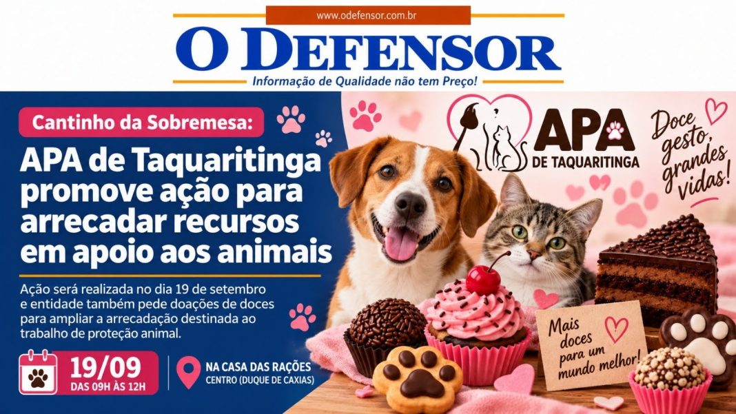 Cantinho da Sobremesa: APA de Taquaritinga promove ação para arrecadar recursos em apoio aos animais