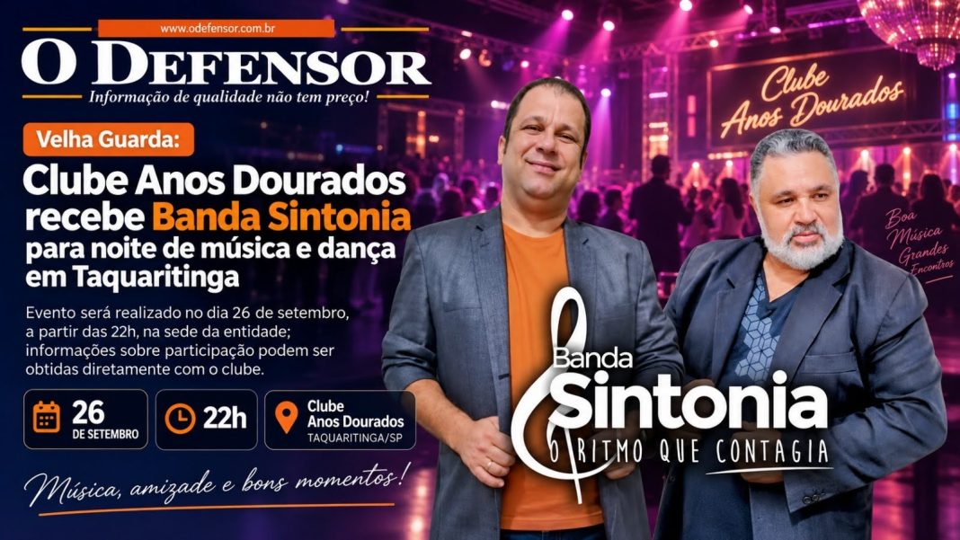 Velha Guarda: Clube Anos Dourados recebe Banda Sintonia para noite de música e dança em Taquaritinga