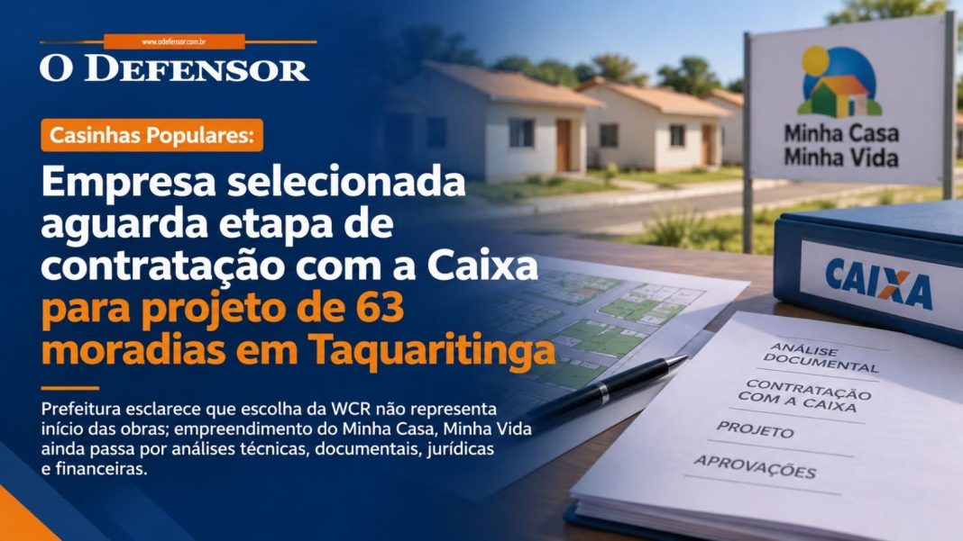 Casinhas Populares: Empresa selecionada aguarda etapa de contratação com a Caixa para projeto de 63 moradias em Taquaritinga
