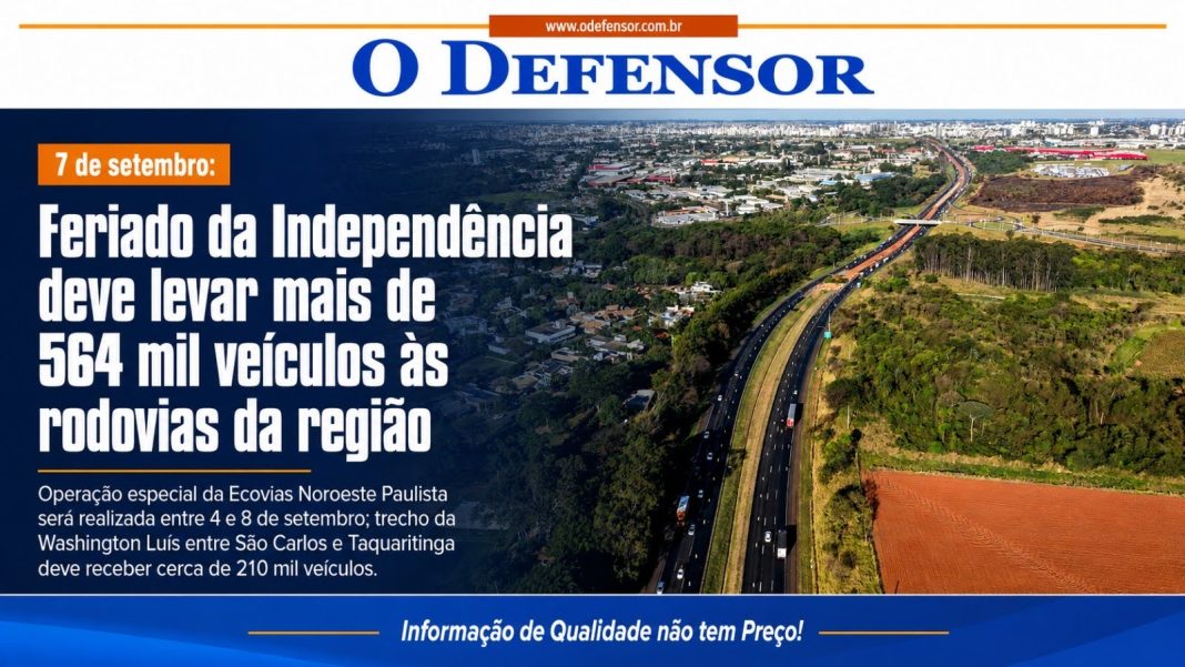 7 de setembro: Feriado da Independência deve levar mais de 564 mil veículos às rodovias da região