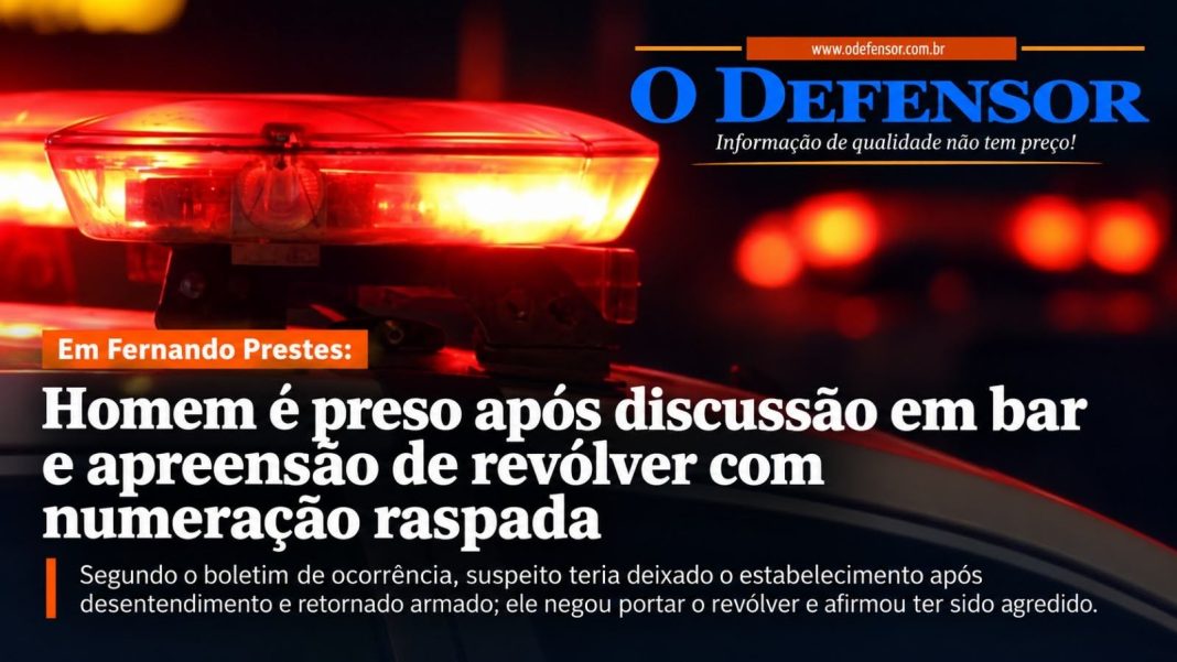 Em Fernando Prestes: Homem é preso após discussão em bar e apreensão de revólver com numeração raspada