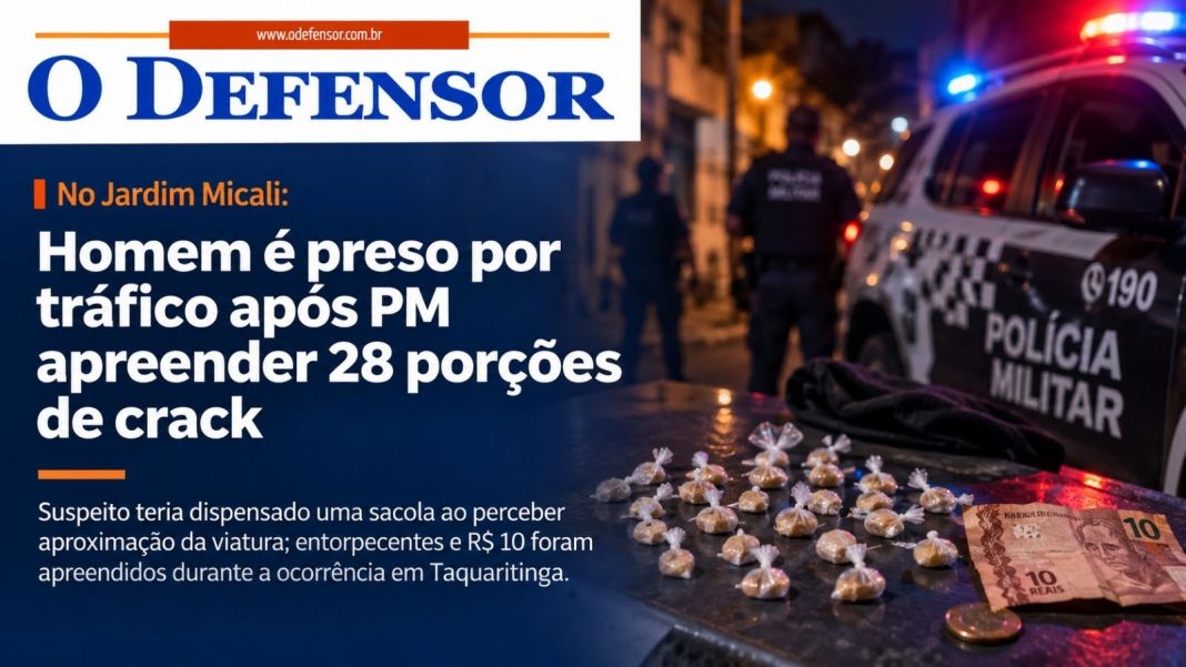 No Jardim Micali: Homem é preso por tráfico após PM apreender 28 porções de crack
