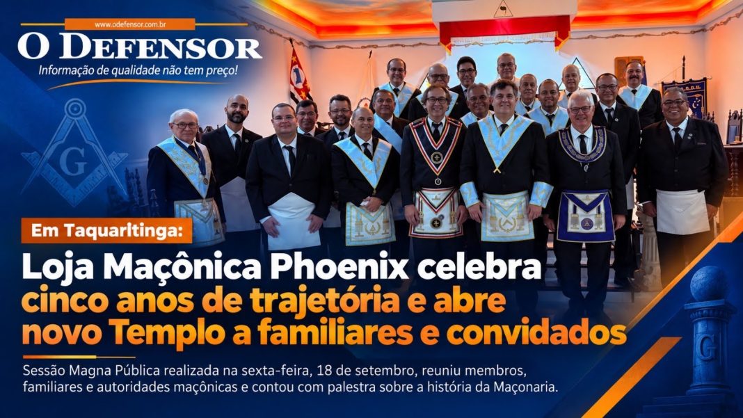 Em Taquaritinga: Loja Maçônica Phoenix celebra cinco anos de trajetória e abre novo Templo a familiares e convidados
