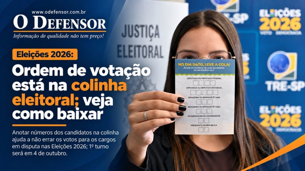 Eleições 2026: Ordem de votação está na colinha eleitoral; veja como baixar
