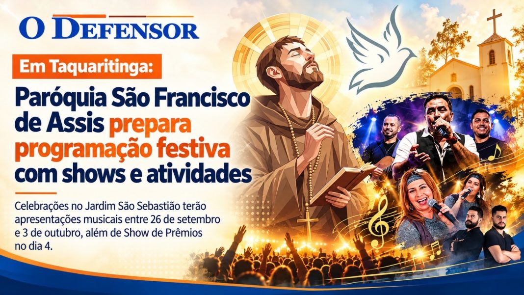 Em Taquaritinga: Paróquia São Francisco de Assis prepara programação festiva com shows e atividades