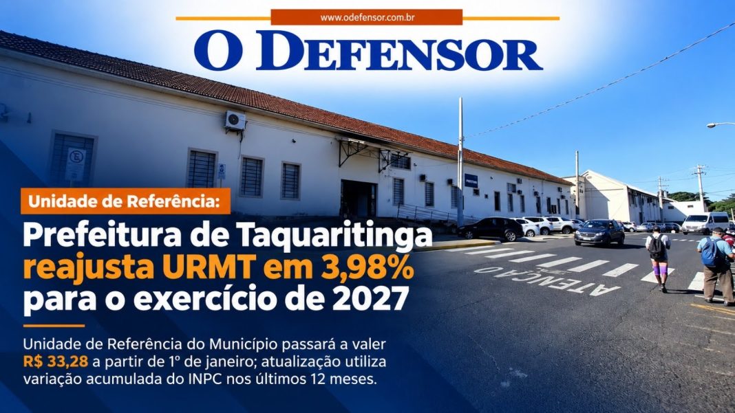 Unidade de Referência: Prefeitura de Taquaritinga reajusta URMT em 3,98% para o exercício de 2027