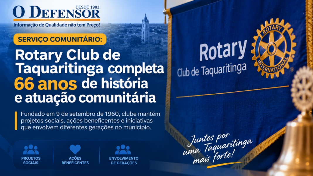 Serviço comunitário: Rotary Club de Taquaritinga completa 66 anos de história e atuação comunitária
