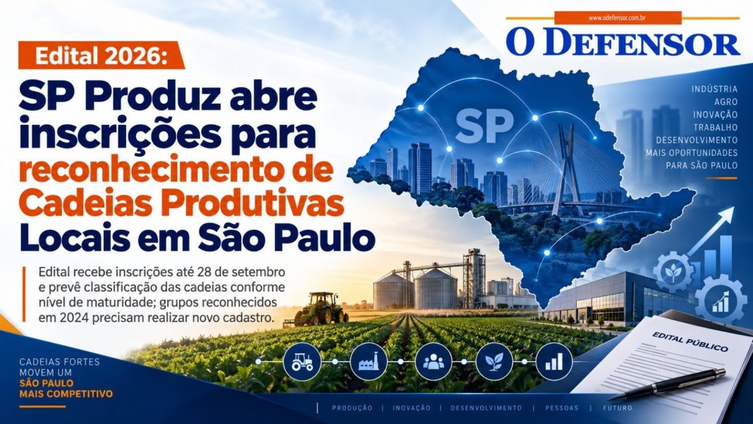 Edital 2026: SP Produz abre inscrições para reconhecimento de Cadeias Produtivas Locais em São Paulo