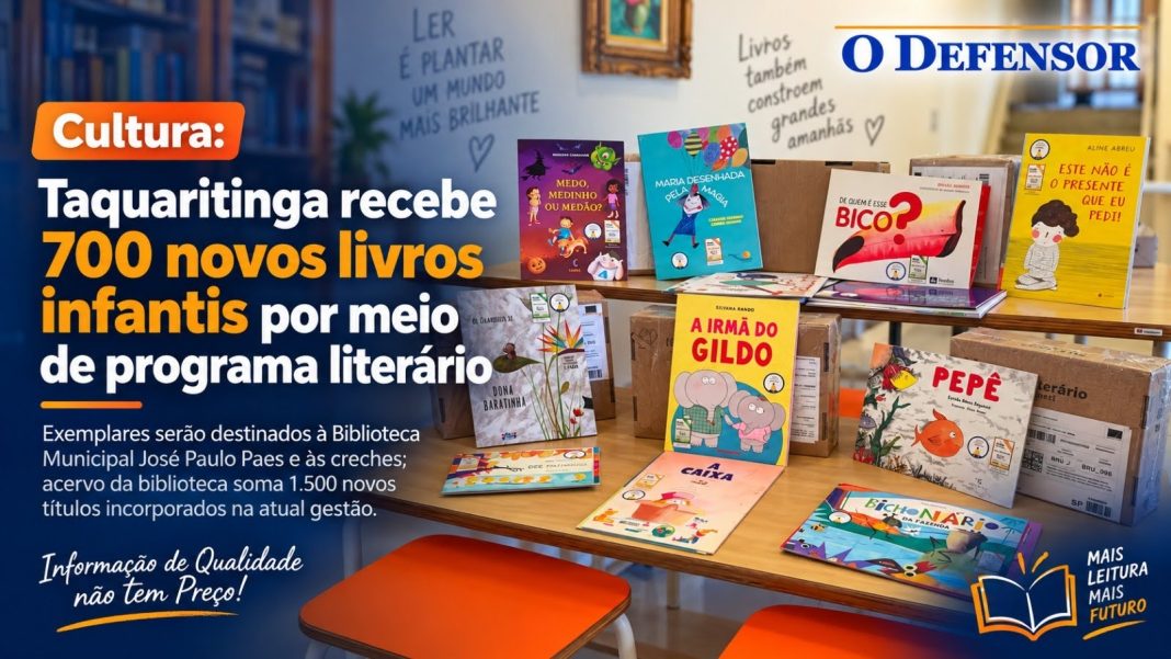 Cultura: Taquaritinga recebe 700 novos livros infantis por meio de programa literário