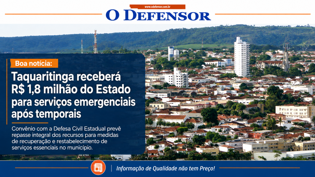 Boa notícia: Taquaritinga receberá R$ 1,8 milhão do Estado para serviços emergenciais após temporais