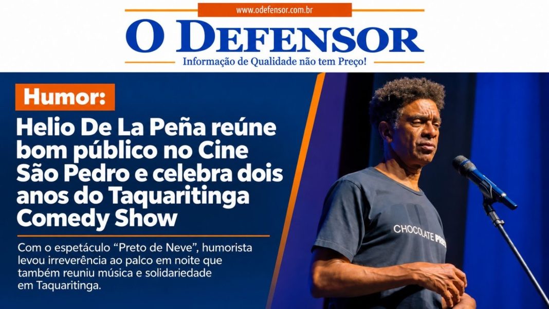 Humor: Helio De La Peña reúne bom público no Cine São Pedro e celebra dois anos do Taquaritinga Comedy Show