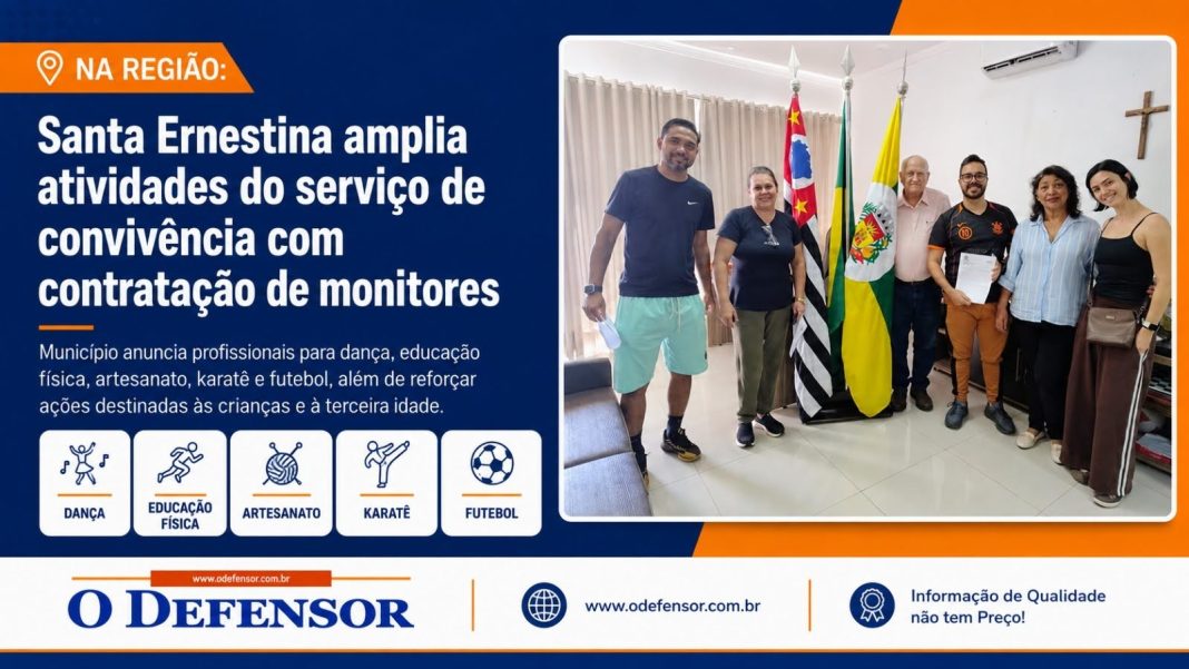 Na região: Santa Ernestina amplia atividades do serviço de convivência com contratação de monitores