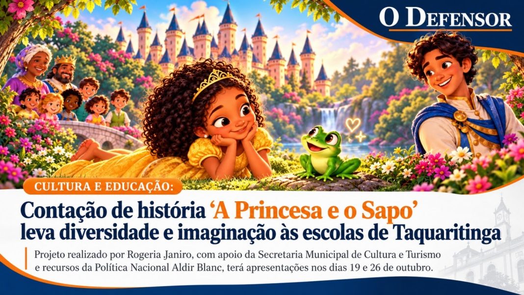 Cultura e educação: Contação de história ‘A Princesa e o Sapo’ leva diversidade e imaginação às escolas de Taquaritinga
