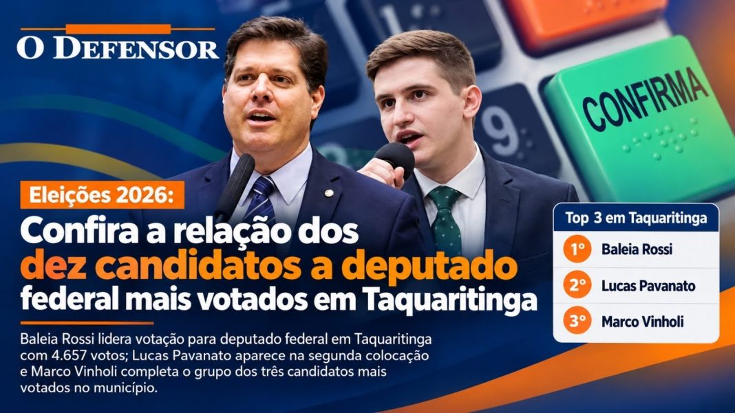 Eleições 2026: Confira a relação dos dez candidatos a deputado federal mais votados em Taquaritinga
