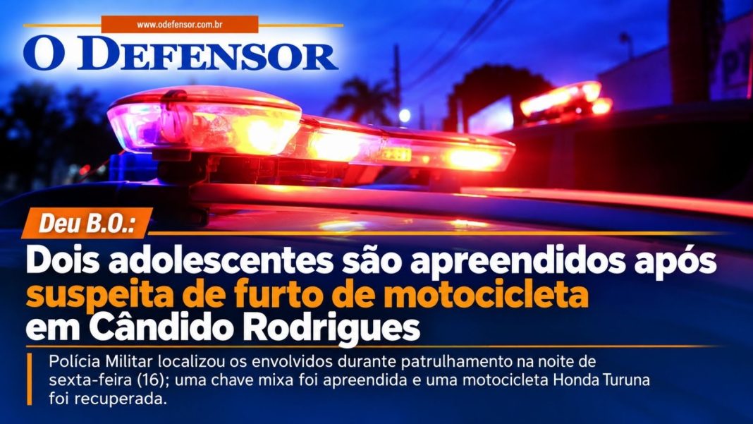 Deu B.O.: Dois adolescentes são apreendidos após suspeita de furto de motocicleta em Cândido Rodrigues