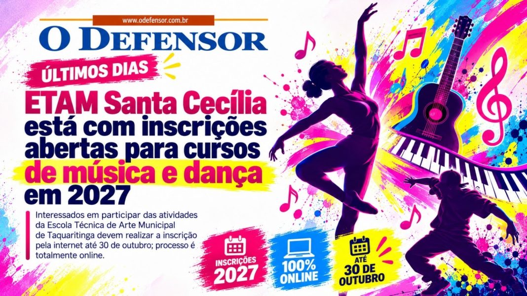 Últimos dias: ETAM Santa Cecília está com inscrições abertas para cursos de música e dança em 2027