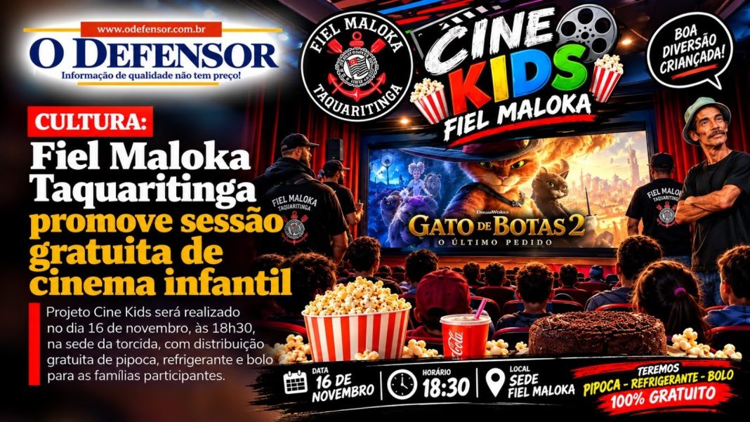 Cultura: Fiel Maloka Taquaritinga promove sessão gratuita de cinema infantil