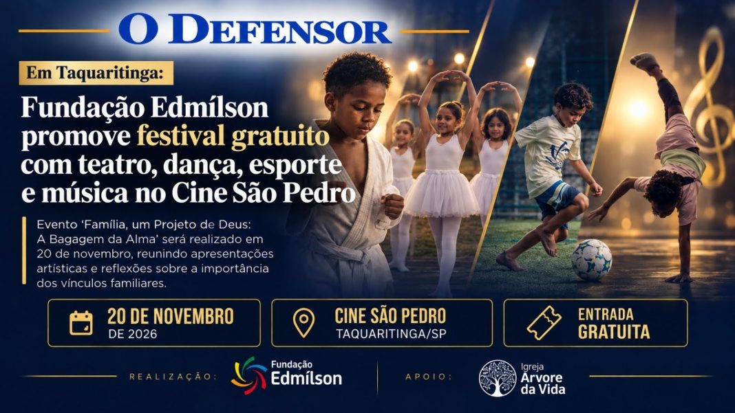 Em Taquaritinga: Fundação Edmílson promove festival gratuito com teatro, dança, esporte e música no Cine São Pedro