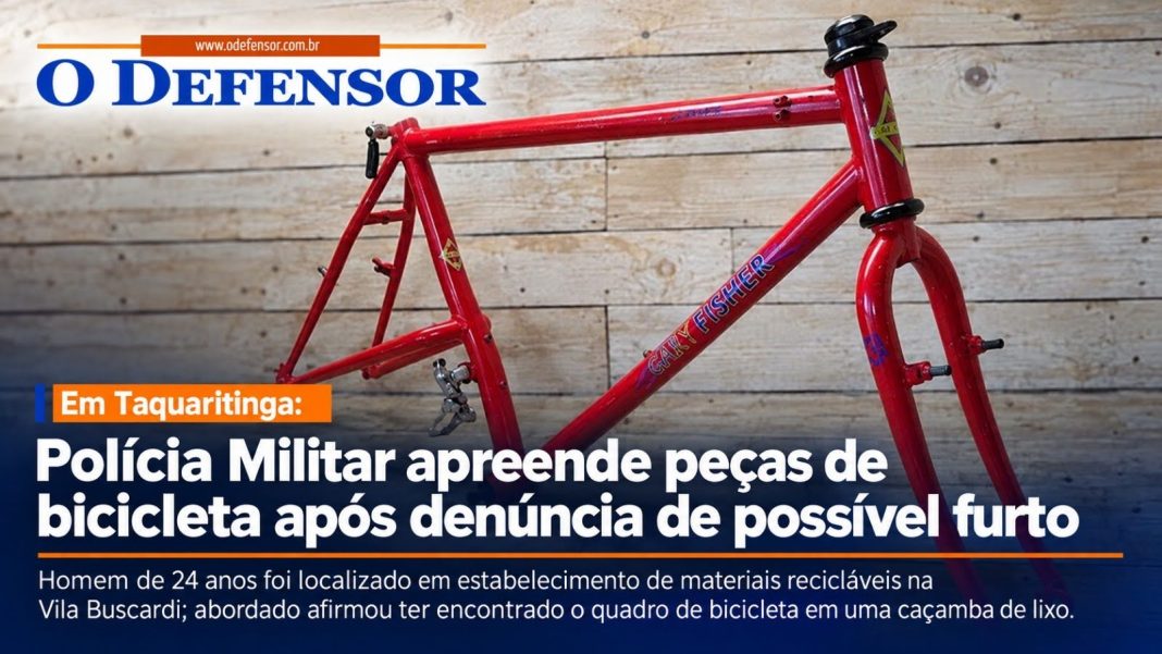 Em Taquaritinga: Polícia Militar apreende peças de bicicleta após denúncia de possível furto