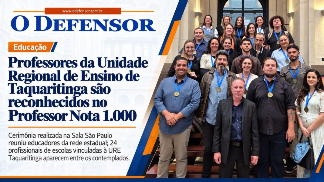 Educação: Professores da Unidade Regional de Ensino de Taquaritinga são reconhecidos no Professor Nota 1.000